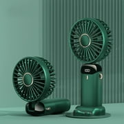 Mini Handheld Fan, Portable Fan 5 Speed Adjustable, 3000mAh Battery Powered Rechargeable USB Quiet Cooling Fan with Base green