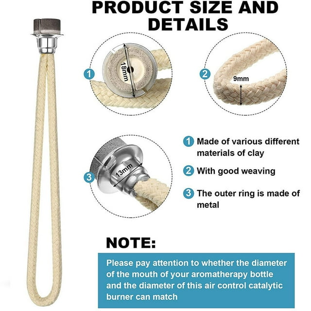 Fragrance Lamp Wick Cotton Rope Oil Diffuser Replacement Wick Burner Candles Making Office Spare Parts Christmas Present Silver Small