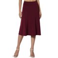 thumbnail image 2 of Joernso Women's Knee Length Skirt Summer Casual High Waisted Flared A-Line Skirt Stretchy Simple Foldover Midi Skirt, 2 of 8