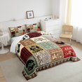 thumbnail image 3 of YST Kids Happy Camping Comforter Set Queen,Rustic Cabin Camper Bedding Set for Rv Bunks,Woodland Camping Quilt for Travel Trailer Room Decor,Buffalo Plaid Patchwork Comforter Set 3Pcs, 3 of 5