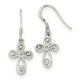 thumbnail image 1 of Beautiful Sterling Silver Polished Cross Dangle Earrings, 1 of 2