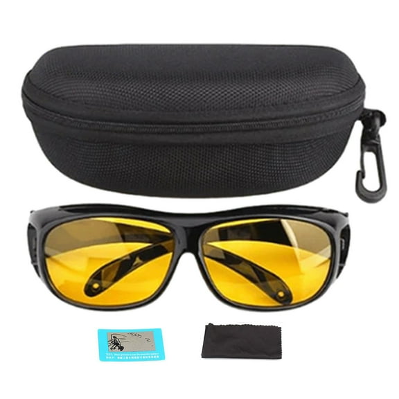 ENFOURCLASS Polarized Night Vision Cycling Goggles (Anti-glare, with Storage Box) - Suitable for Night Driving, Cycling