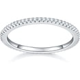 thumbnail image 2 of BORUO Anillo de plata de ley con circonita cúbica, elegante banda de plata de ley de 3 mm, anillos de plata de ley para mujer, perfecto para regalar anillos de plata de ley 925, tamaño 4-12, 2 of 3