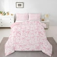thumbnail image 2 of Pink Bowknot Comforter Set Full Size,Princess Bedding Sets,Cartoon Bow Tie Butterfly Knot Quilt Set Bow Stars Love Pink Sweet Girly Duvet Insert Teens Woman Room Decor 3Pcs, 2 of 7