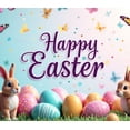 thumbnail image 4 of LUUFILx Happy Easter Bunny Eggs Banner Spring Decor Backdrop Photography Decorations Party Supplies Props Background Easter Celebration, 4 of 8