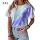 thumbnail image 1 of Camiseta de mujer Cuello redondo Manga corta Tie-dye Printed Casual Top, Azul, XXL Sweethay AP000470-29, 1 of 7