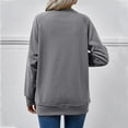 thumbnail image 5 of FAIWAD Women's Casual Round Neck Sweatshirts with Pockets Long Sleeve Solid Color Loose Pullovers Top, 5 of 5
