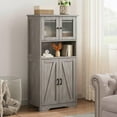 thumbnail image 1 of QinaQin Farmhouse-Style Kitchen Storage Unit, 50 Inches Tall, Freestanding Design with 4 Doors and Adjustable Shelves, Suitable for Kitchens Or Living Rooms, 1 of 7