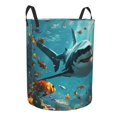 thumbnail image 2 of Fotbe Realistic Ocean Shark Laundry Basket with Handles, Waterproof Large Laundry Hamper, Wash Bag for Corner Dorm, Rolling Laundry Basket with Handles-Small, 2 of 8