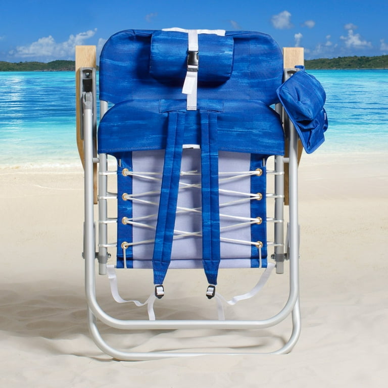 RIO Beach 4-Position Hi-Boy Backpack Beach Chair - Blue RIO Beach 4-Position Hi-Boy Backpack Beach Chair - Blue