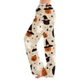 thumbnail image 2 of Evdexr Halloween Pajama Pants for Women 2026 Cobweb Witch Hat Ghost Printed Pajamas Wide Leg Drawstring Palazzo Trousers Lounge Holiday Breathable Pants XL, 2 of 7