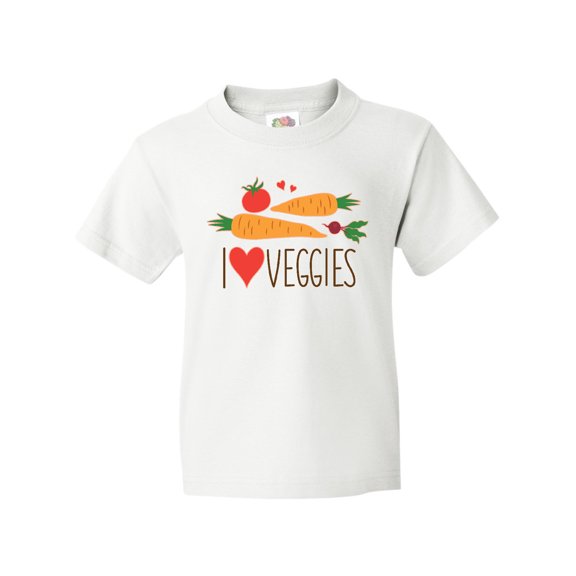 Inktastic I Love Heart Veggies Vegetables Healthy Food Youth T-Shirt
