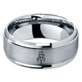 thumbnail image 2 of Custom Letter Ring Grey Gamer Tungsten Boho Jewelry 60th Birthday Gift Gifts for Boyfriends Mom, 2 of 8