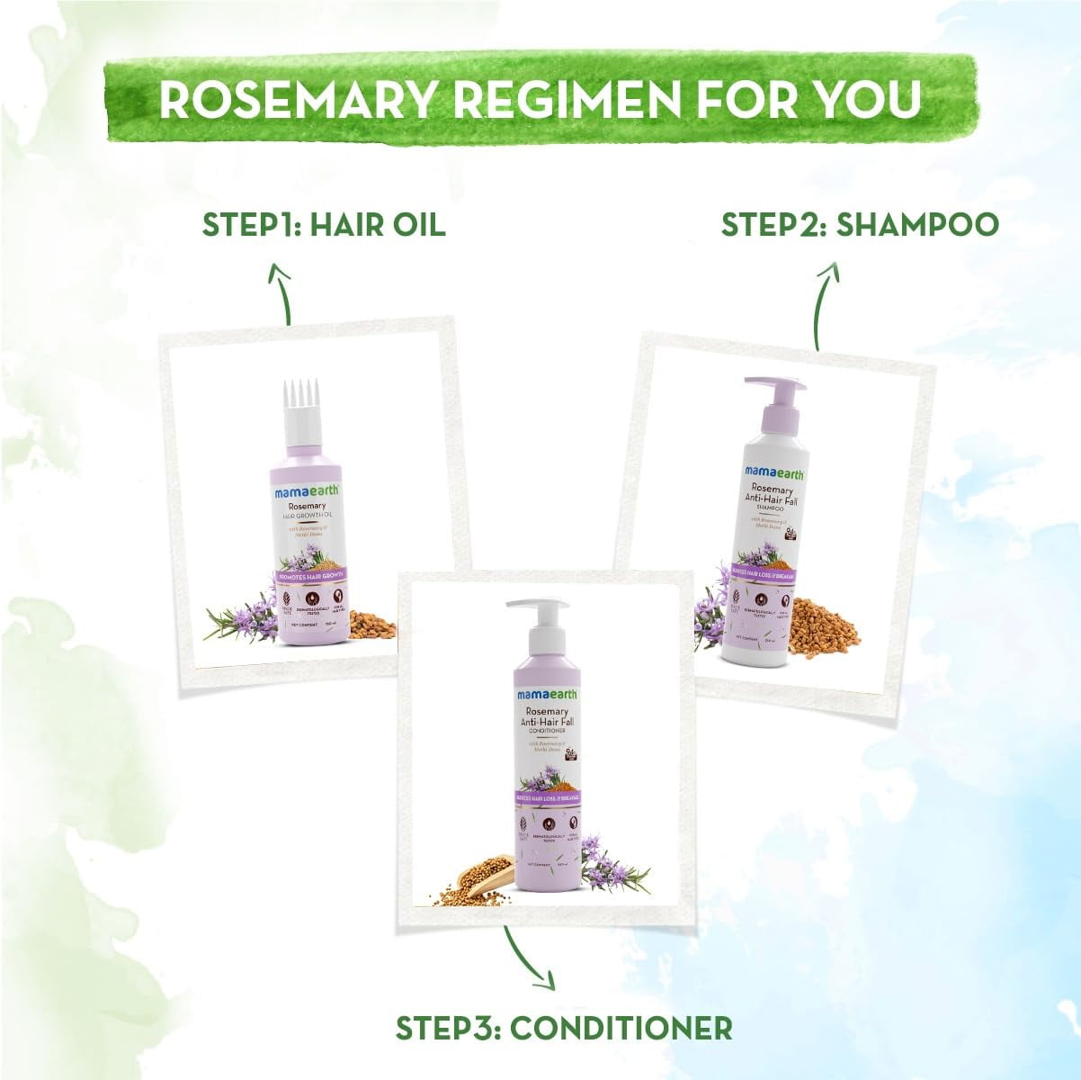 Mamaearth Rosemary Hair Fall Control Kit - 650ml