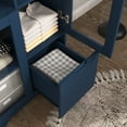 thumbnail image 5 of Gzxs Storage Cabinet, Wood Floor Cabinet with 2 Glass Doors and 1 Large Drawer, Accent Display Cabinet for Living Room Entryway Study Room, 25.6"L x 11.8"W x 39.4"H, Blue, 5 of 10