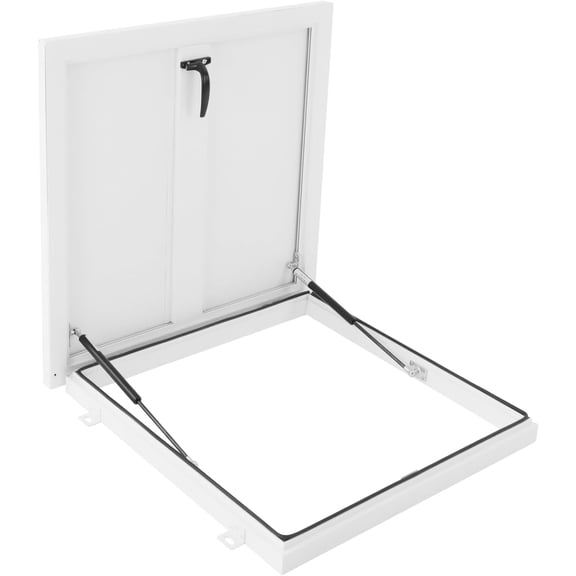 Roof Hatch Roof Steel Safety Door Roof Access Manhole Cover on Roof Roof Patio Rainproof Cover Rain Barrier Aluminum Alloy Cover (23.6“ x 23.6” White)