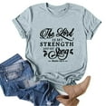 thumbnail image 4 of Tshirts Shirts for Women Casual Printing Round Neckline Short Sleeve Tunic Refreshing Breathable Resistant Daily Grey Tank Tops Sizes M, 4 of 4