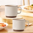 thumbnail image 6 of kowaku 2Pcs Ceramic Coffee Mug Coffee Cup with Handle Housewarming Wedding Gift Tea Mug Cappuccino Mug for Cereal Hot Tea Milk Water, 6 of 9