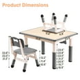 thumbnail image 4 of CazToi Height Adjustable Kids Table and 4 Chairs Set Easy to Wipe Graffiti Desktop, 4 of 9
