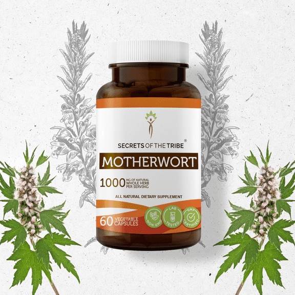 Secrets of the Tribe Motherwort 60 Capsules, 500 mg, Organic Motherwort (Leonurus Cardiaca) Dried Herb
