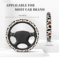 thumbnail image 5 of Balery Brown Black Cow print Steering Wheel Covers Elastic Skidproof Steering Wheel Protective Cover Case for Men Women Universal 15 Inches Cars Accessories, 5 of 8