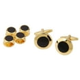 thumbnail image 1 of Los Hombres De s Mancuernas De Esmoquin Negro Oro Botón Del Cuello Camisa Del Manguito Vestido Formal Zulema Gemelos de hombre, 1 of 8