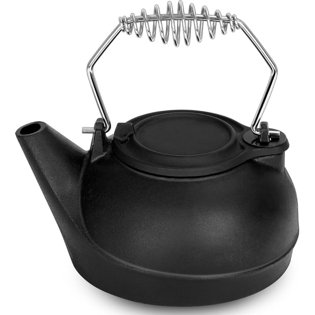 1 Piece 3 Quart Cast Iron Wood Stove Steamer Kettle Black Fireplace Humidifier With Cool Touch Handle