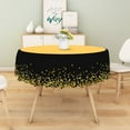 thumbnail image 5 of Lfeey Black and Yellow Glitter Round Tablecloth 70", Party Picnic Wedding Table Decorations Fabrics Wipeable Grease Resistant, 5 of 6