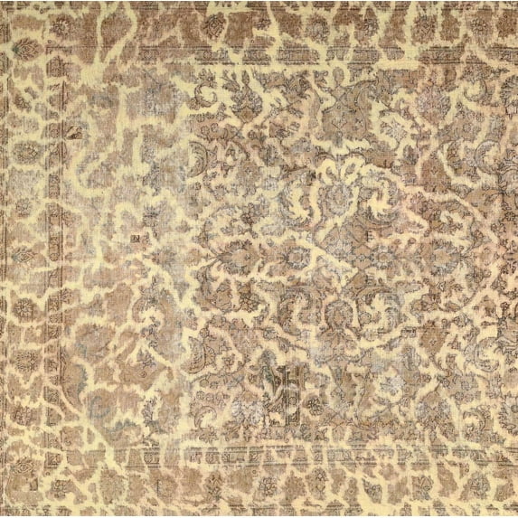 Ahgly Company Indoor Rectangle Contemporary Orange Brown Abstract Area Rugs, 8' x 12'