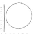 thumbnail image 4 of 925 Sterling Silver Hinged post Polished and Satin Sparkle Cut Hoop Earrings Measures 81x79mm Wide 2mm Thick - Hoop Earr, 4 of 4