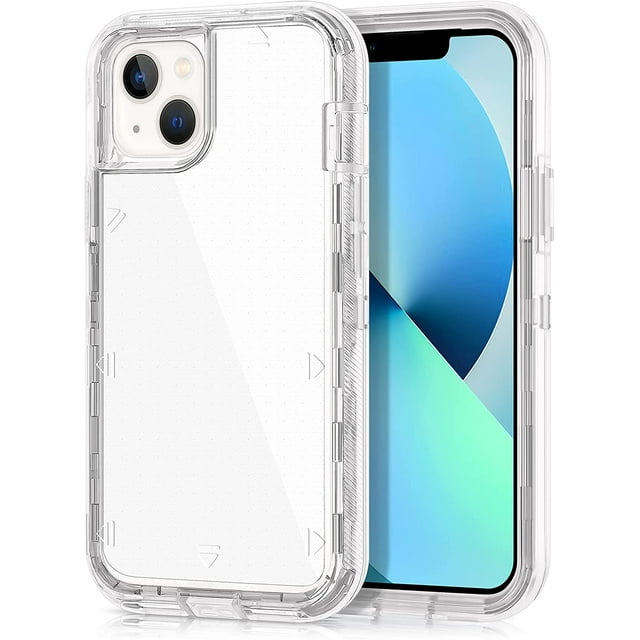 FYBTO for iPhone 13 Case Clear Transparent Full Body Protective iPhone 13 5G Case Heavy Duty Shockproof Anti Scratch Cover Hard PC Bumper TPU Back Case Compatible with iPhone 13 5G 6.1 inch Clear