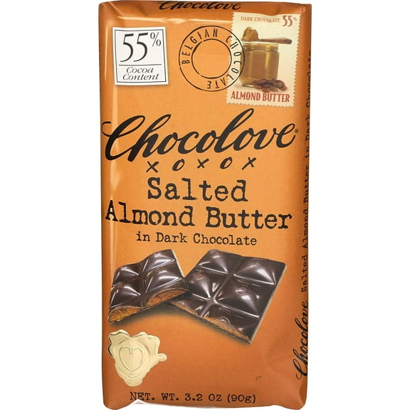 Chocolove - Dark Chocolate Bars Salted Almond Butter - 10 Bars Pack Of 10