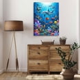 thumbnail image 3 of Underwater Ocean Dolphins Sea Turtle Seals Canvas Wall Art Colorful Tropical Fish Seahorses Coral Reef Marine Life Posters for Kids Bedroom Nursery Playroom, 3 of 9