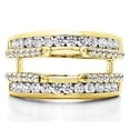 thumbnail image 4 of TwoBirch 1.01 Ct. Combination Cathedral and Classic Ring Guard in Yellow Gold Plated Sterling Silver with Cubic Zirconia (Size 5), 4 of 8