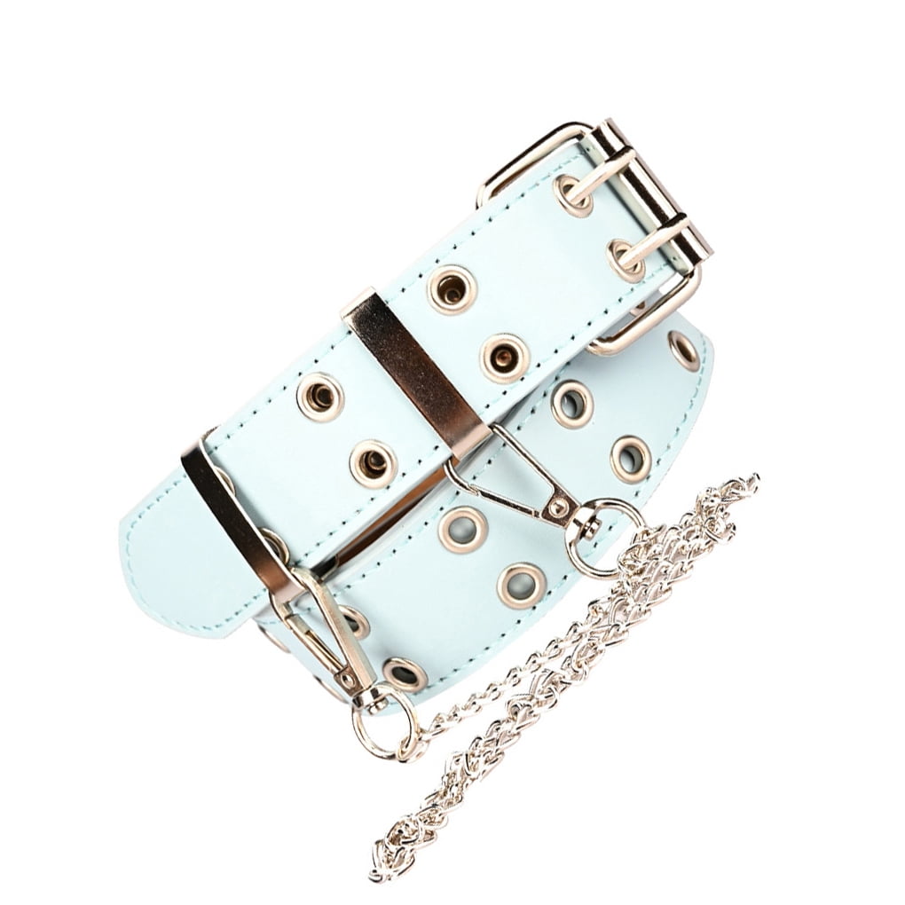 Women Belt Double Grommet Belt Alloy Leather Jeans Eyelet WaistBand