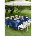 thumbnail image 4 of Outdoor Tablecloth with Umbrella Hole for Patio/Picnic/Party/Camping, Coastal Corals Waterproof Table Cloth Rectangle Table Cover Washable, Nautical Jellyfish Navy Purple Polka Dots (60"x 120"), 4 of 9