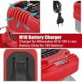 thumbnail image 3 of Enchufe US Charger para Mil*wau*kee Batería Li-ion de 18V 48-11-1862, 48-11-1880, 48-11-1850, 48-11-1852, 48-11-1812 Portátil Mini Rápido Charger con Indicador LED, 3 of 9