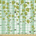 thumbnail image 2 of Ambesonne Abstract Fabric by the Yard Upholstery, Geometric Leaves and Trees, 5 Yards, Almond Green Khaki White, 2 of 5