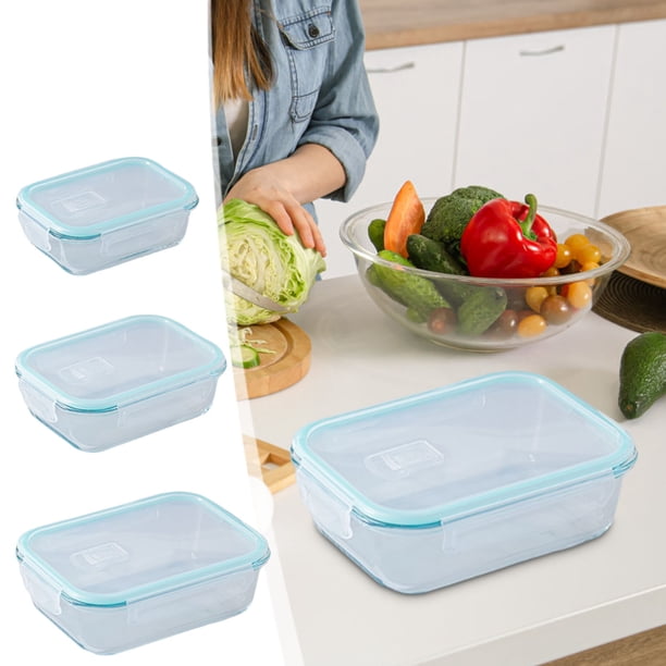 Caja Bento de cristal para el almuerzo - Apta para microondas y lavavajillas - Recipiente de preparación de comidas con 2 compartimentos y tapa