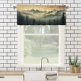 thumbnail image 3 of Rustic Nature Forest Window Curtain Valance Retro Misty Fir Tree Fog Woodland Rod Pocket Window Valance for Living Room Bathroom Bedroom Kitchen 54 by 18 in, 1 Panel, 3 of 6
