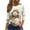 Beige, variant on WTOBBY Women's Casual Round Neck Christmas Print 3/4 Sleeve T-Shirt, Ladies Holiday Season Top with Seasonal Design, Comfortable Blouse for Daily Fashion Wear,Beige L