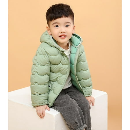 

TOWED22 Baby Boys Outerwear Jackets & Coats Baby Girls Boys Winter Fleece Jackets with Hooded Toddler Cotton Dress Warm Lined Coat Outer Clothing Green
