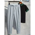 thumbnail image 5 of 9 pantalones de traje para hombre recortados, pantalones blancos para hombre, ropa de estilo coreano de lujo de alta calidad con drapeado fluido, licra, verano 2024, baratos, 5 of 5