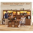 thumbnail image 3 of 69" Farmhouse L Shaped Standing Desk with 4 Drawers and Detachable Bookshelf, Height Adjustable Computer Desk for Home Office, 3 of 8