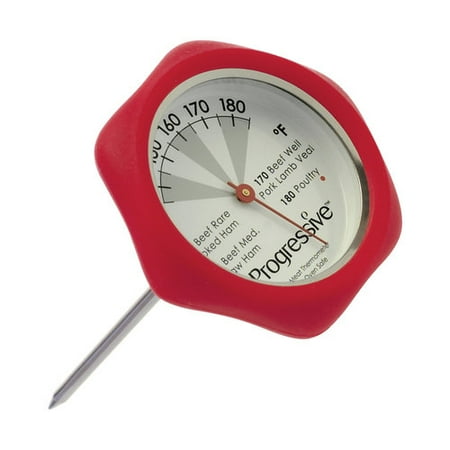 Progressive Silicone Meat Thermometer, Red