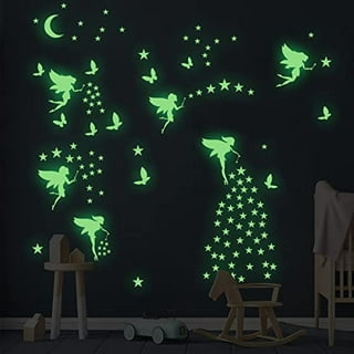 Cheers US Glow in The Dark Fairy Stickers for Wall Decals, Stars Glowing  Ceiling Decor, Luminous Decoration for Kids Bedroom, Wall Decor for Boys  and Girls Gift 