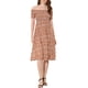 thumbnail image 2 of INSPIRAR CHIC Vestido Largo de Verano Bohemio con Estampado Floral, Sin Mangas, Con Alta División, Corte A, S Rojo Oscuro, 2 of 5