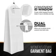 thumbnail image 4 of Your Bags Wedding Dress Garment Bag - Garment Bags for Travel & Hanging Clothes or Storage Preservation - 72" Wedding Dress Bag for Gowns Long with 20" Gusset for Puffy Bridal Gowns Cover - White, 4 of 9