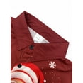 thumbnail image 3 of Men's Christmas Print Shirt Long Sleeve Button-Front with Festive Santa & Snowy Tree Design for Christmas Party and Holiday Gathering Christmas Season Polyester, 3 of 5