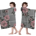 thumbnail image 4 of Pioneer Flower Floral Print Pattern Hooded Bath Towel，50"x30" for Ages 3 To 12 Kids, Quick Dry Lightweight Soft Microfiber Hood Beach Towel Cover Up for Kids, 4 of 7